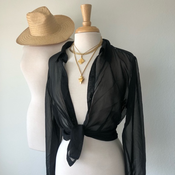 SOLD ❌ HANDMADE SHEER LONG SLEEVE BLOUSE - Picture 4 of 4